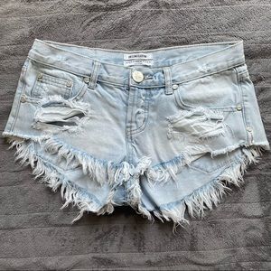 Bonita Low Rise Waist Frayed Distressed Festival Denim Jean Short